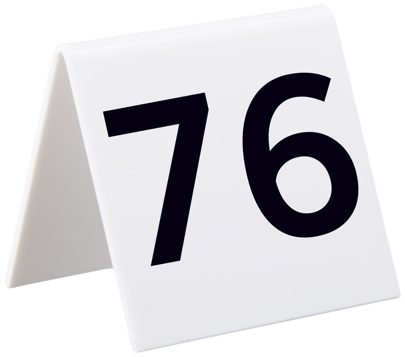 Alpine Industries 25 Pcs Acrylic Tent Style Table Numbers, 3"x3" (Numbered 76 Through 100) - Image 1